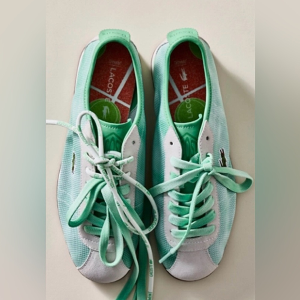 Lacoste Green and White Club-Low Sneakers